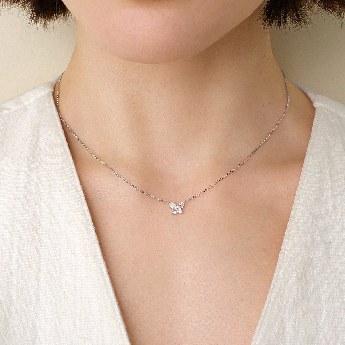 18K Gold Diamond Petite Butterfly Necklace - HELAS Jewelry