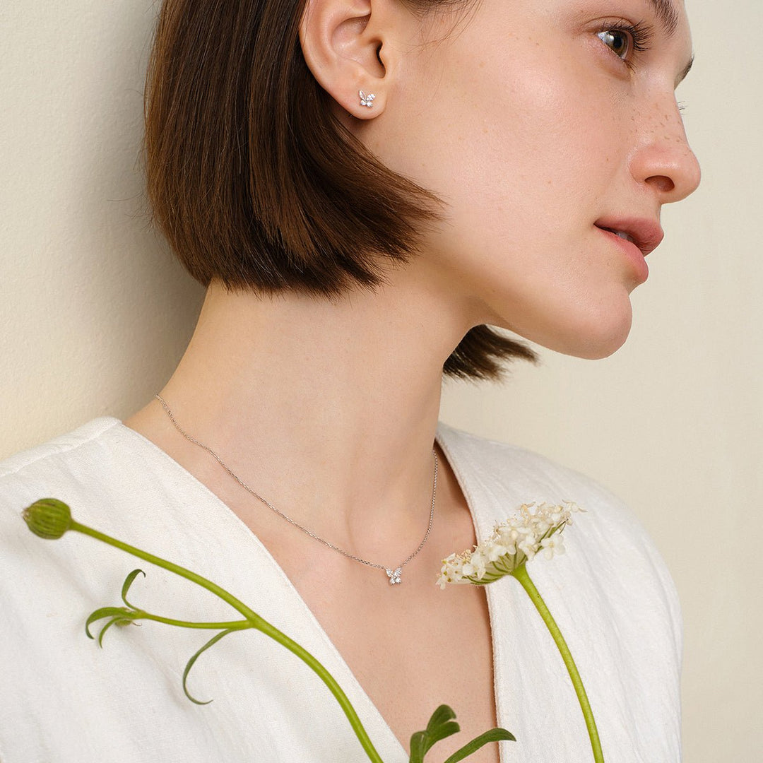 18K Gold Diamond Petite Butterfly Necklace - HELAS Jewelry