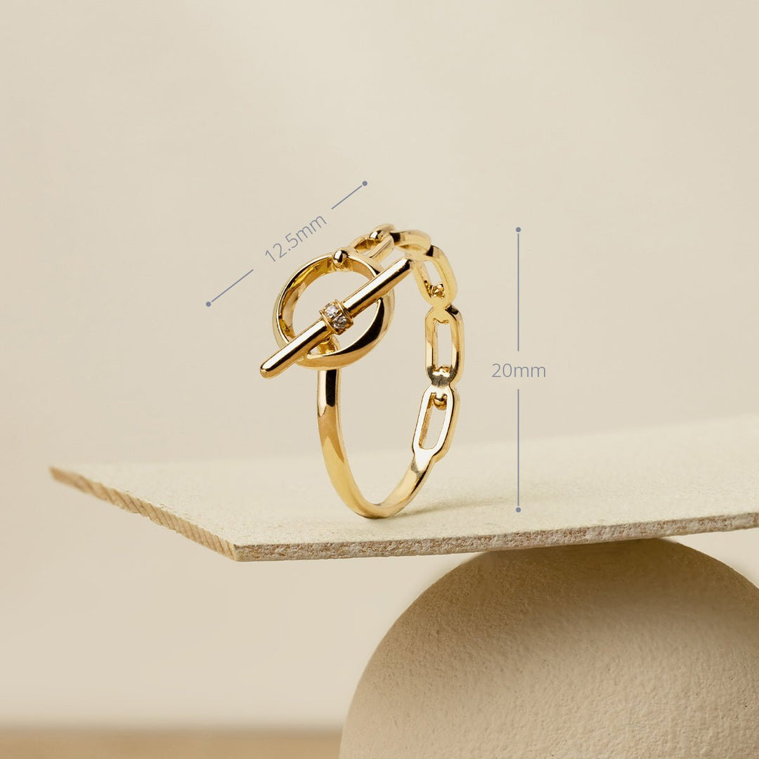 18K Gold Diamond Tension Poise Clasp Ring - HELAS Jewelry