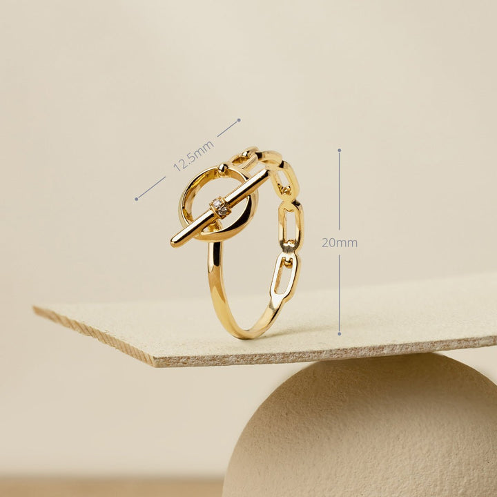 18K Gold Diamond Tension Poise Clasp Ring - HELAS Jewelry