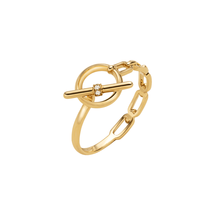 18K Gold Diamond Tension Poise Clasp Ring - HELAS Jewelry