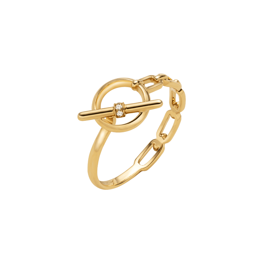 18K Gold Diamond Tension Poise Clasp Ring - HELAS Jewelry