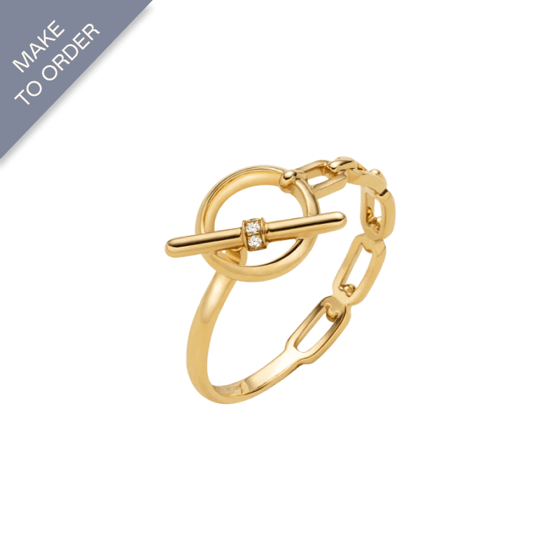 18K Gold Diamond Tension Poise Clasp Ring - HELAS Jewelry