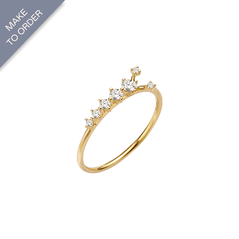 18K Gold Diamonds Butterfly Middle Layer Ring - HELAS Jewelry