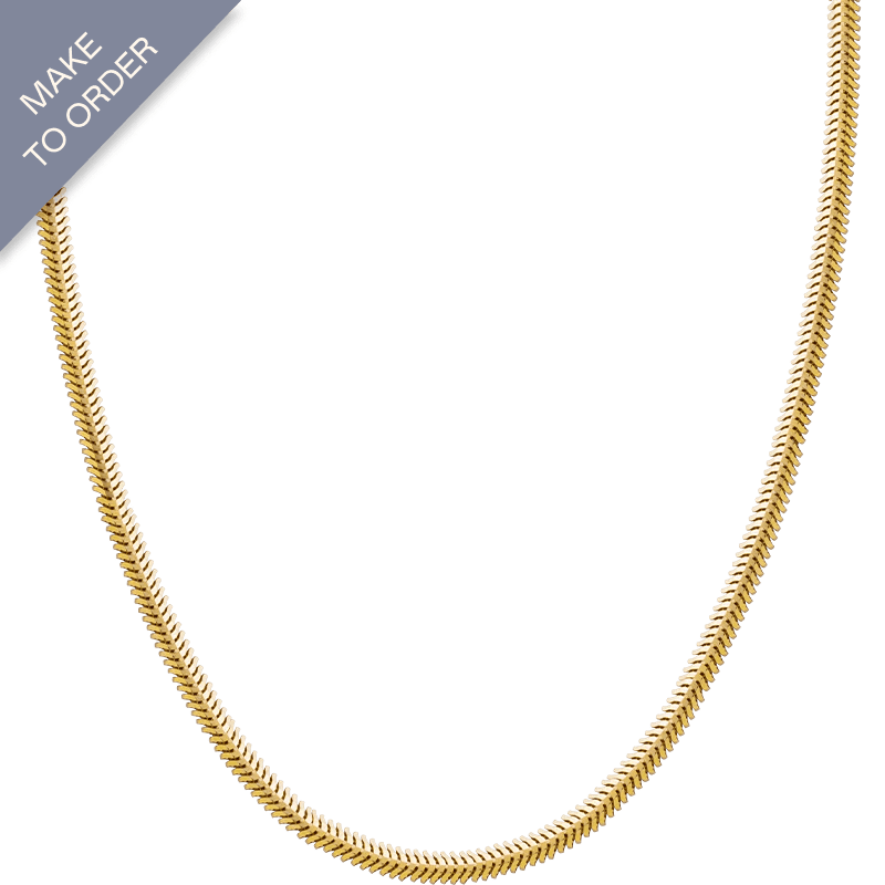 18K Gold Flat Herringbone Chain Necklace - HELAS Jewelry