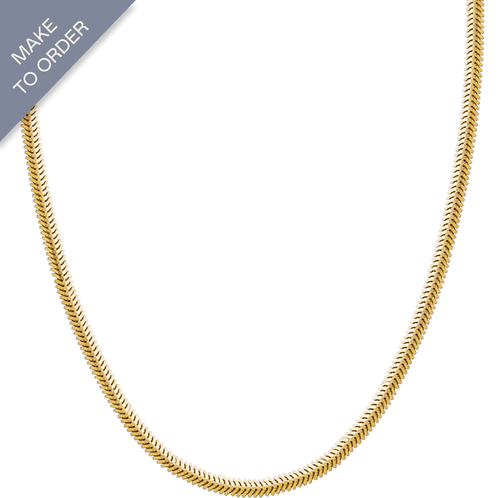 18K Gold Flat Herringbone Chain Necklace - HELAS Jewelry