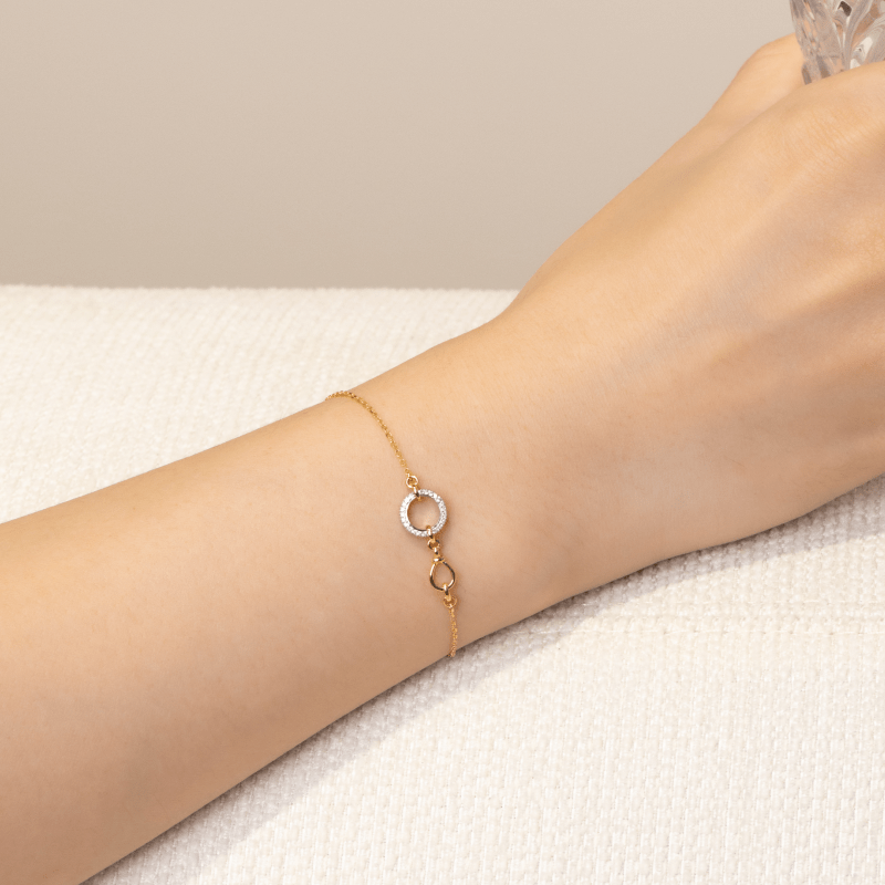 18K Gold Natural Diamonds Bond Bracelet - HELAS Jewelry