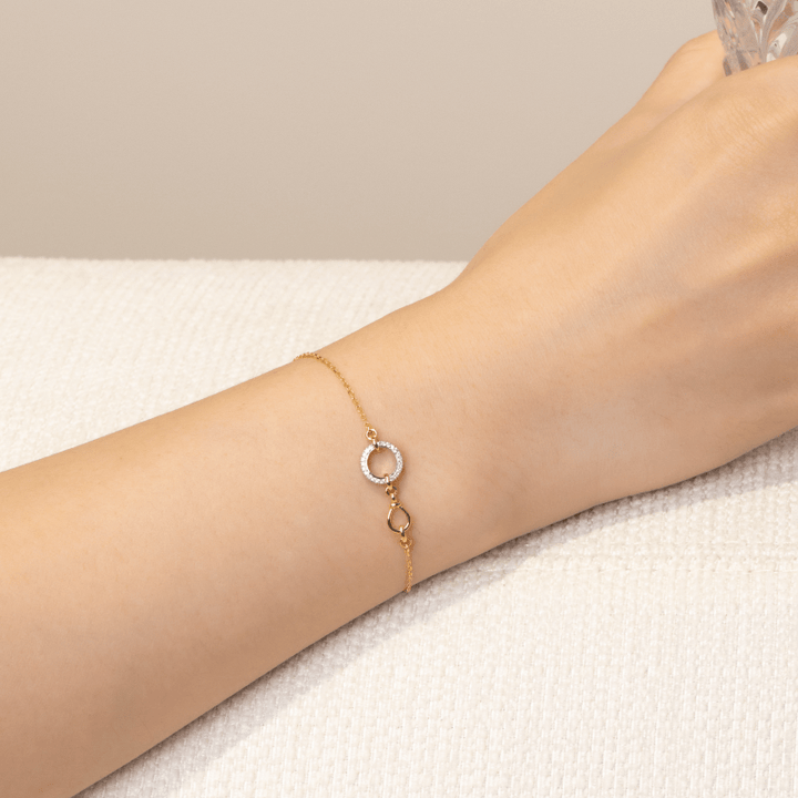 18K Gold Natural Diamonds Bond Bracelet - HELAS Jewelry