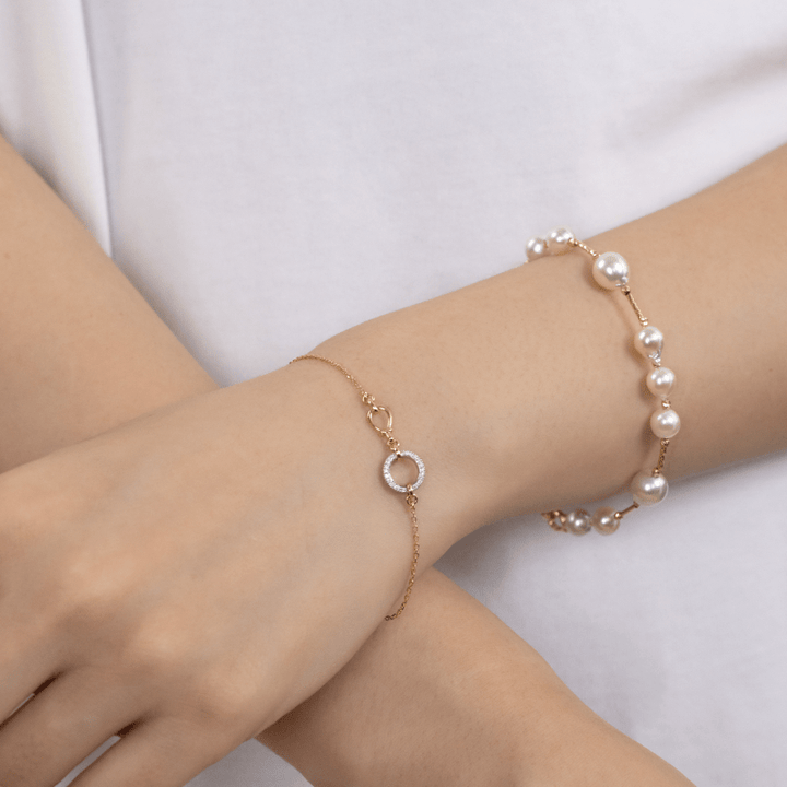 18K Gold Natural Diamonds Bond Bracelet - HELAS Jewelry