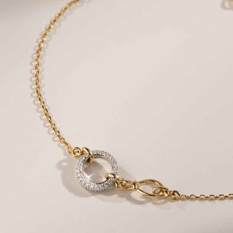 18K Gold Natural Diamonds Bond Bracelet - HELAS Jewelry