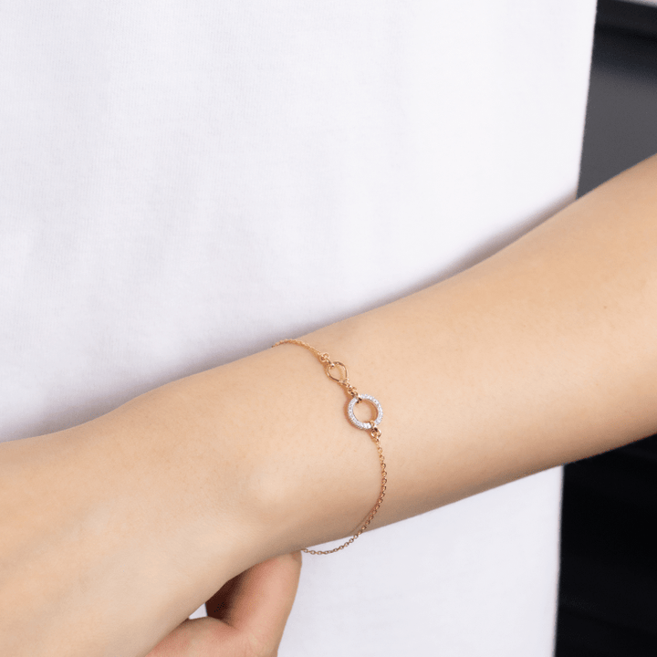 18K Gold Natural Diamonds Bond Bracelet - HELAS Jewelry