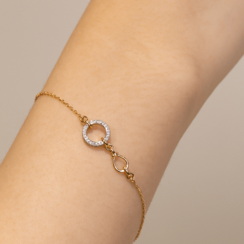 18K Gold Natural Diamonds Bond Bracelet - HELAS Jewelry