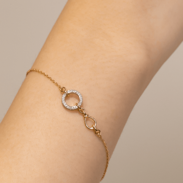 18K Gold Natural Diamonds Bond Bracelet - HELAS Jewelry