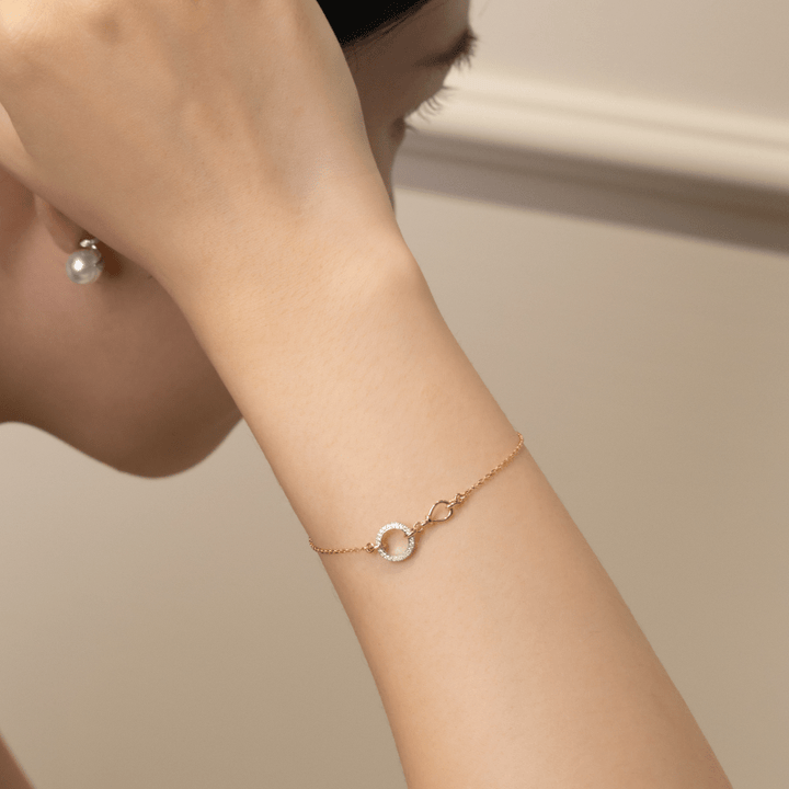 18K Gold Natural Diamonds Bond Bracelet - HELAS Jewelry
