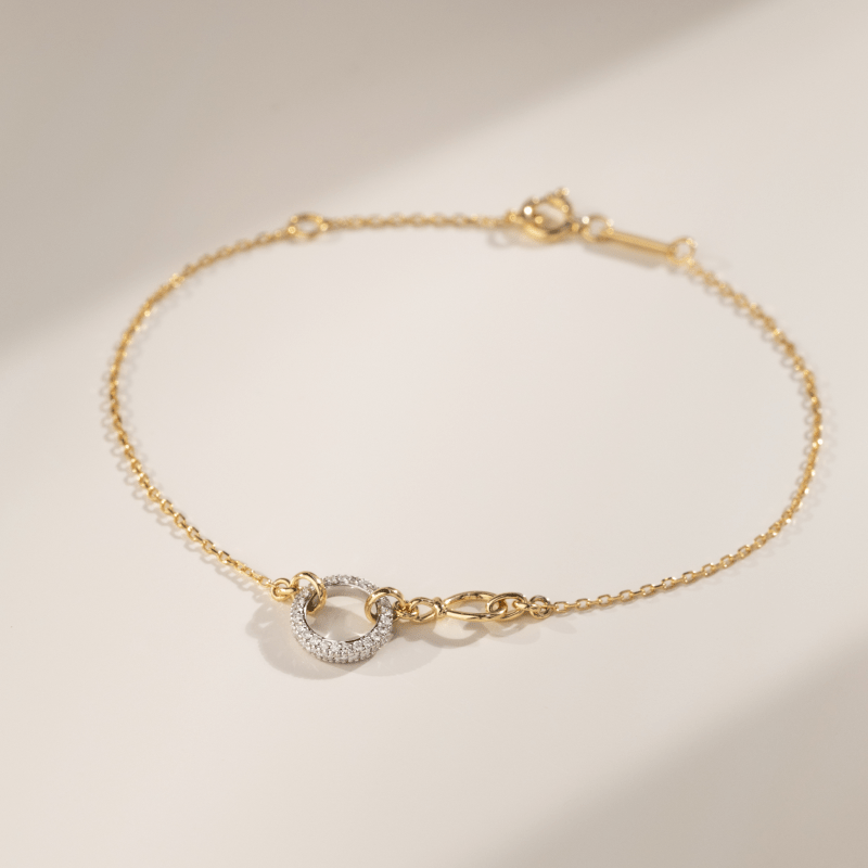 18K Gold Natural Diamonds Bond Bracelet - HELAS Jewelry