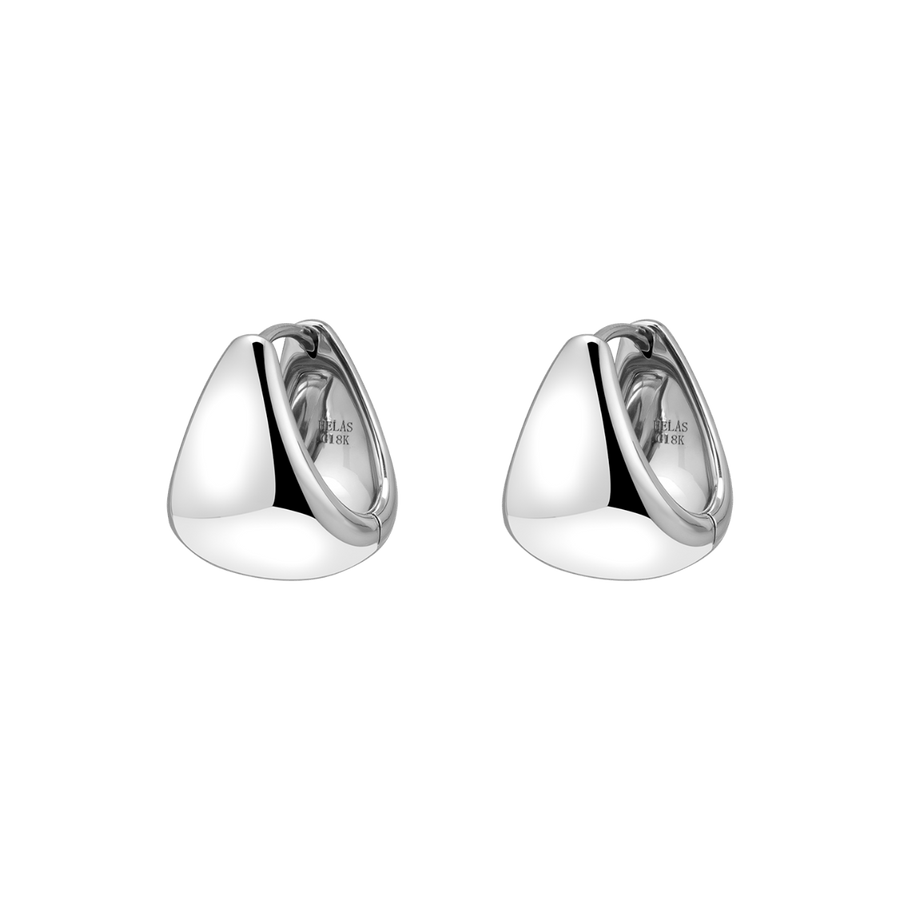 18K Gold Simple Drop Ear Hoop Earrings - HELAS Jewelry