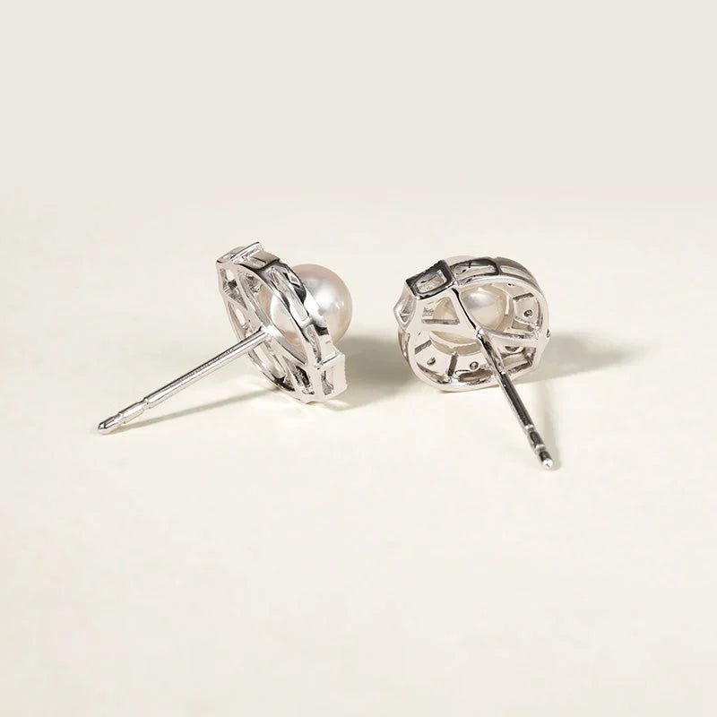 1920s' COLLECTION Akoya Pearl 18K White Gold Diamond Lavender Earrings 1920s' COLLECTION Akoya Pearl 18K White Gold Diamond Lavender Earrings 1920s' COLLECTION