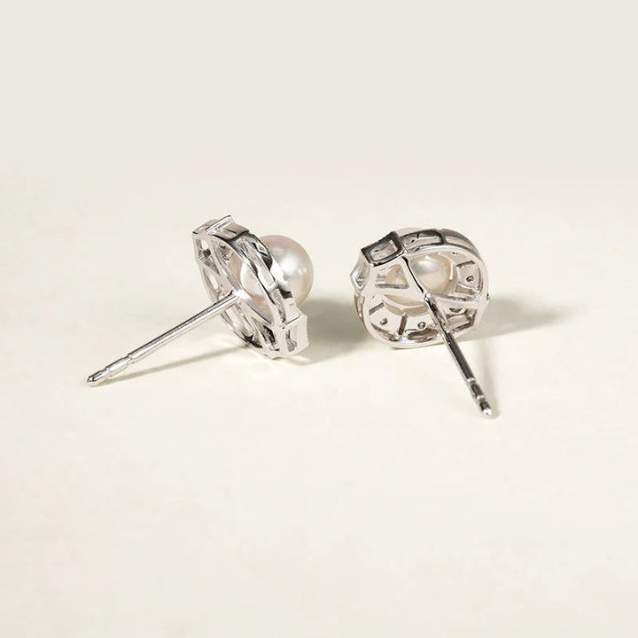 1920s' COLLECTION Akoya Pearl 18K White Gold Diamond Lavender Earrings 1920s' COLLECTION Akoya Pearl 18K White Gold Diamond Lavender Earrings 1920s' COLLECTION