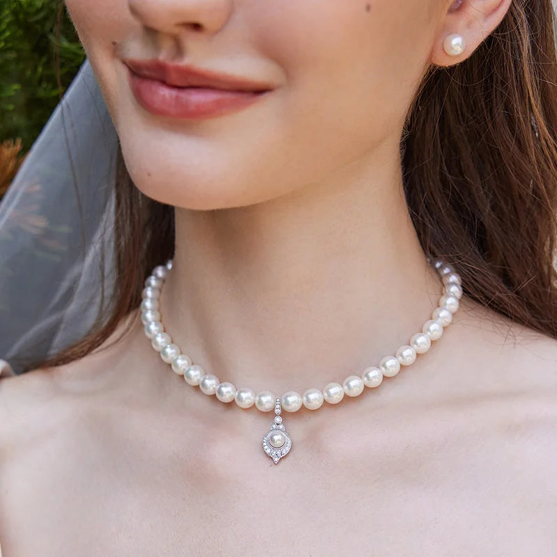 Akoya Pearl Necklace 18K White Gold Diamond Mary Strand