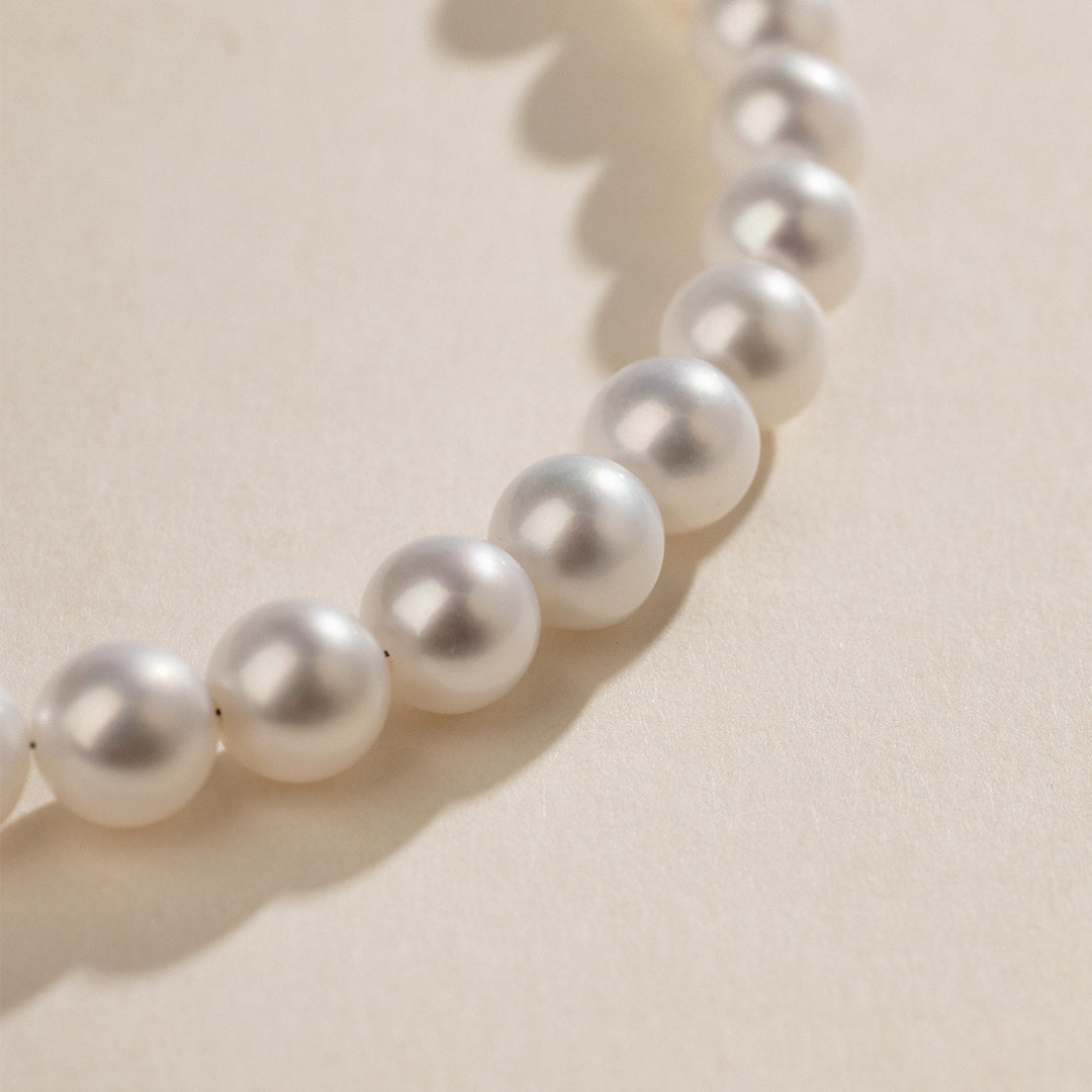 Freshwater Pearl 925 Sterling Silver Heart Clasp Bracelet