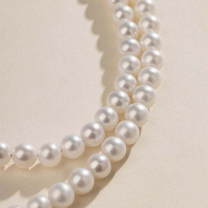 Freshwater Pearl 925 Sterling Silver Heart Clasp Necklace