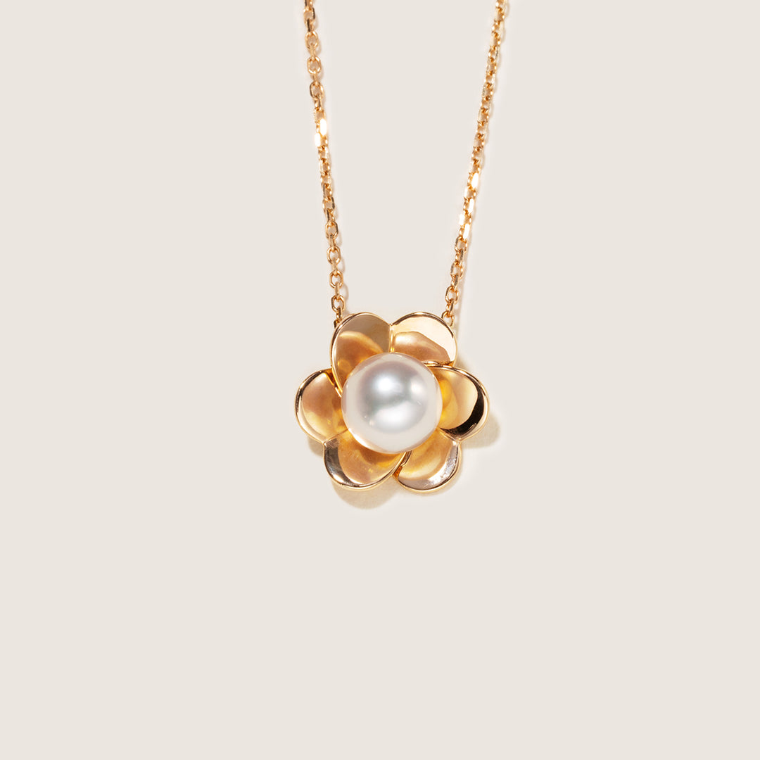 Freshwater Pearl 9K Rose Gold Bloom Dew Necklace