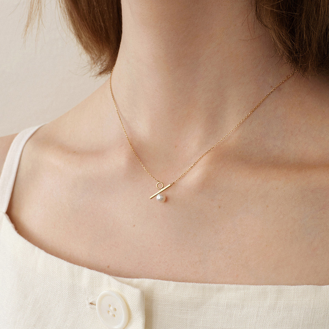 Akoya Pearl 18K Gold Percentage Necklace