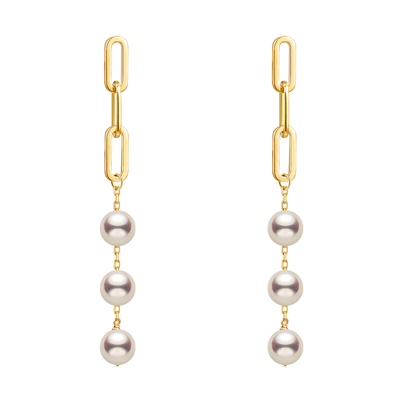Akoya Pearl 18K Gold Elegant Fashionable Design Earrings