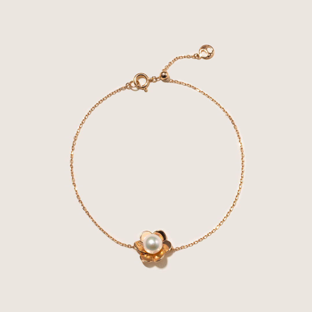 Freshwater Pearl 9K Rose Gold Bloom Dew Bracelet