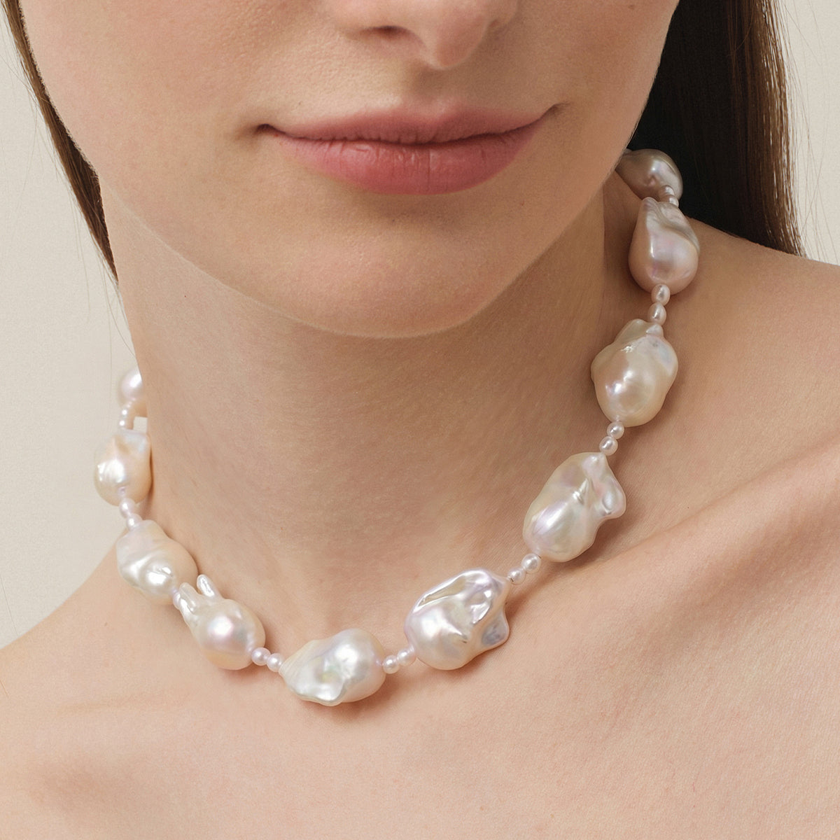 Freshwater Baroque Pearl 925 Sterling Silver Embellished Mini Pearl Necklace