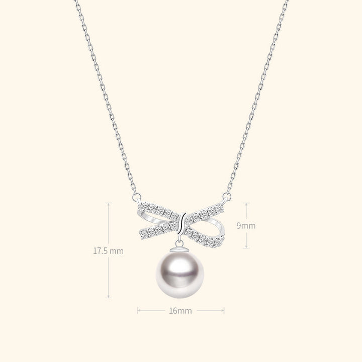 Akoya 18K White Gold Elegant Knot Fashion Necklace