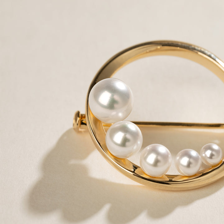 Freshwater Pearl 925 Sterling Silver Waltz Style Brooch