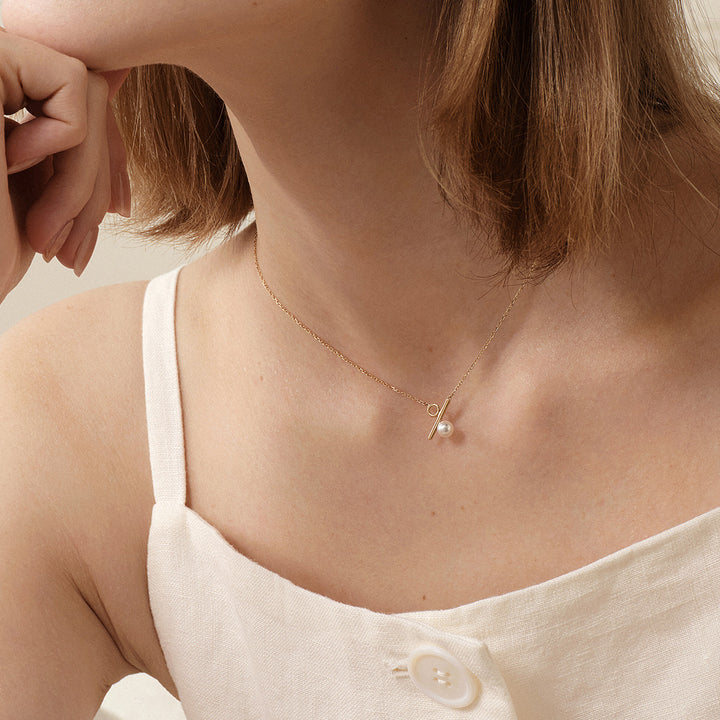 Akoya Pearl 18K Gold Percentage Necklace