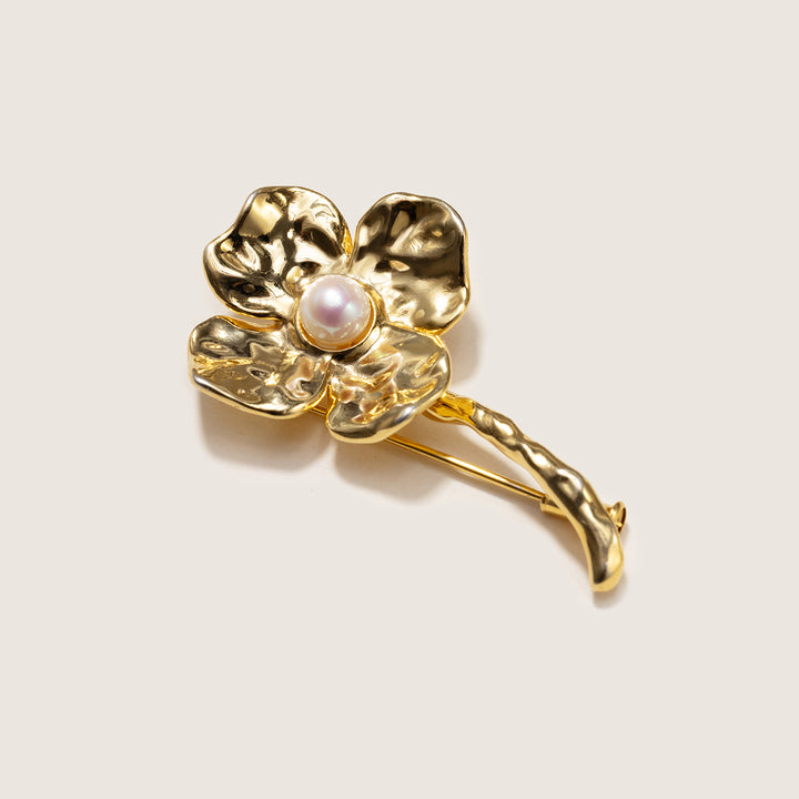 Freshwater Pearl 925 Sterling Silver Wild Bloom Brooch