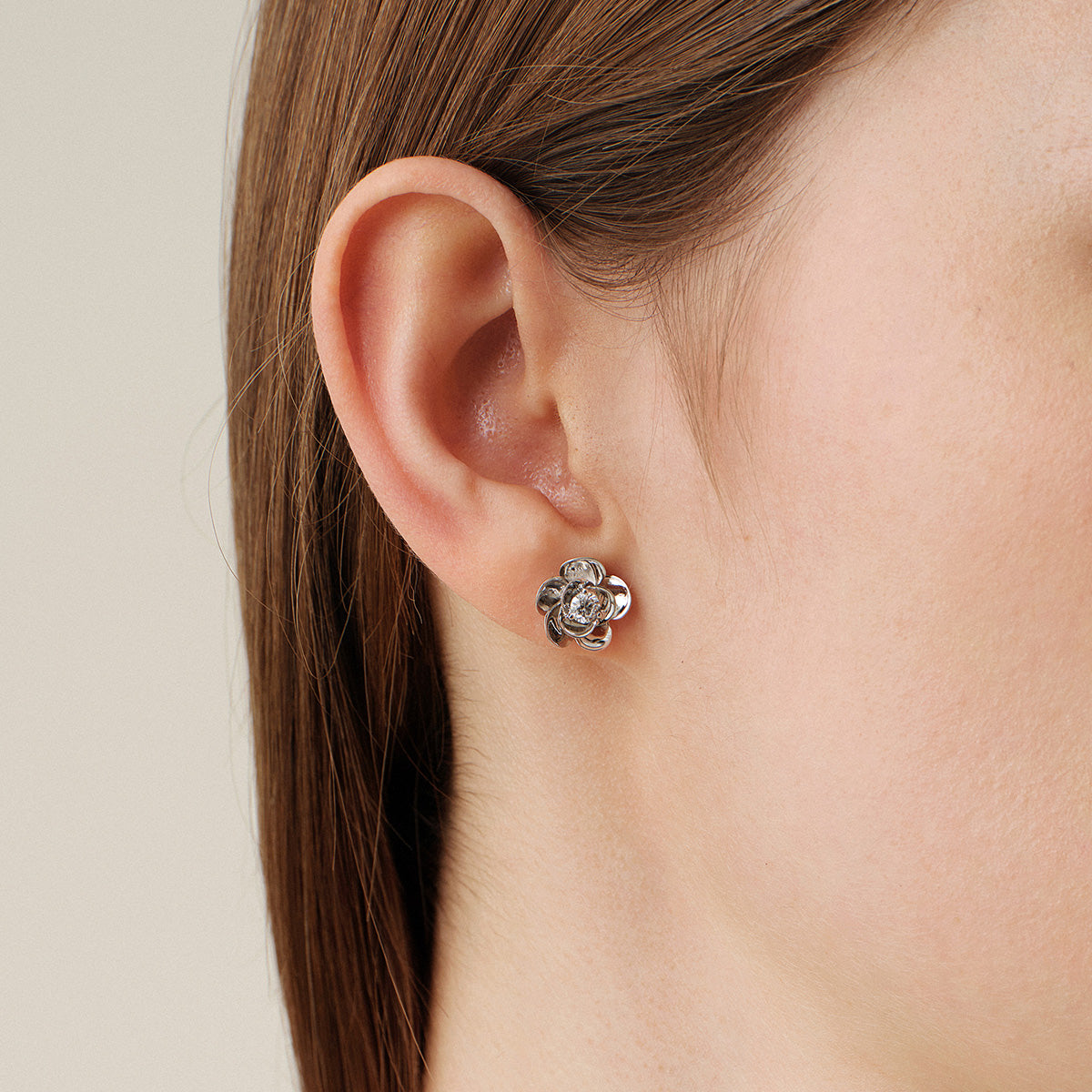 10K White Gold Lab-Grown Diamond Jasmine Stud Earrings