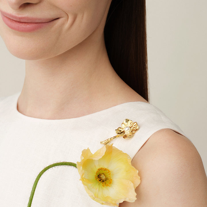 Freshwater Pearl 925 Sterling Silver Wild Bloom Brooch