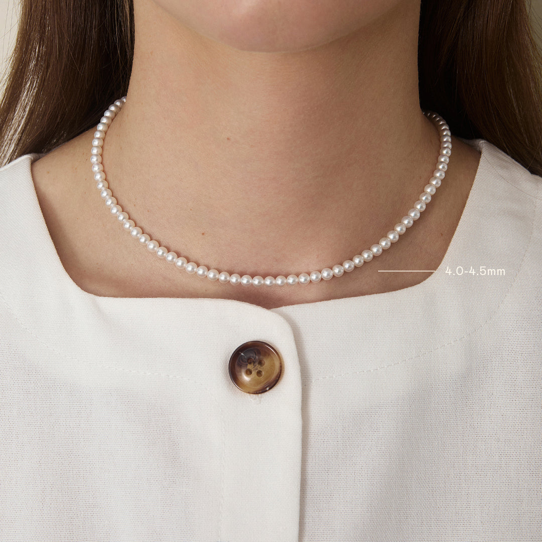 GUILD Certificate Noble Aurora Freshwater Pearl 18K Gold H Mark Strand Necklace