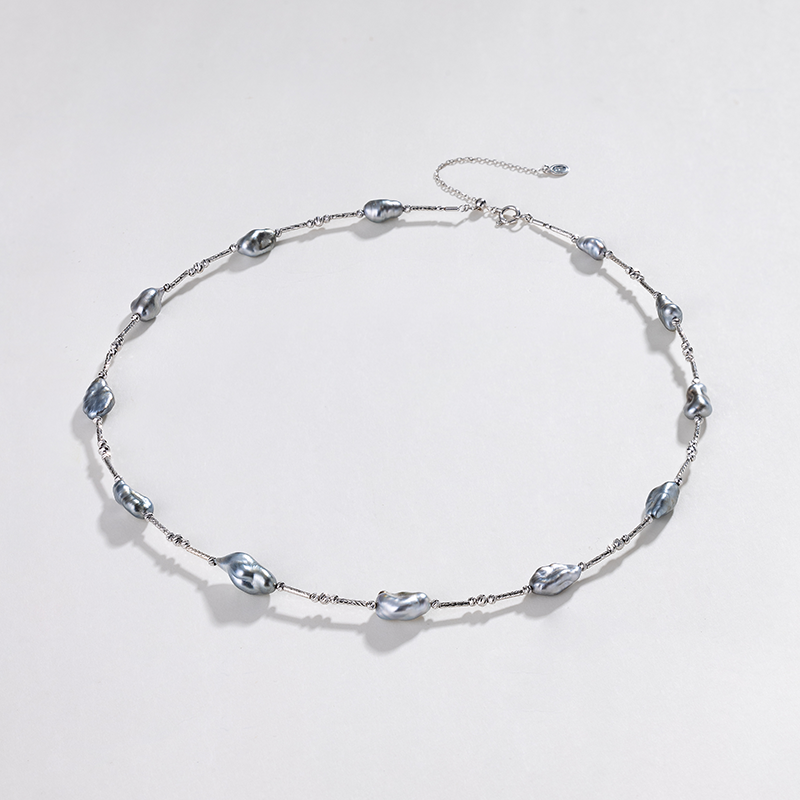 Keshi Pearl 18K Gold Dazzling Starry Necklace
