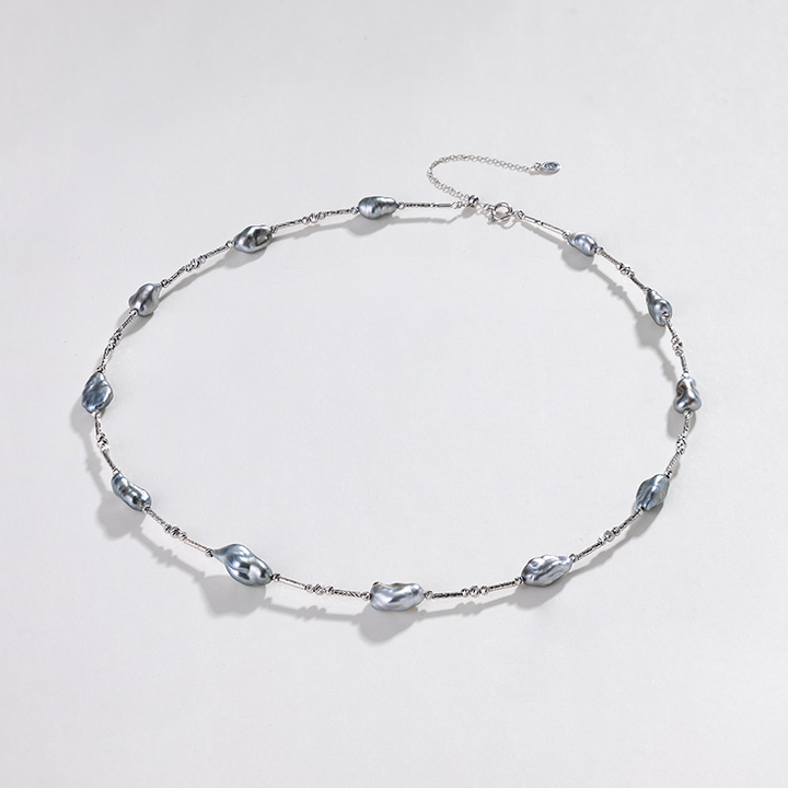 Keshi Pearl 18K Gold Dazzling Starry Necklace