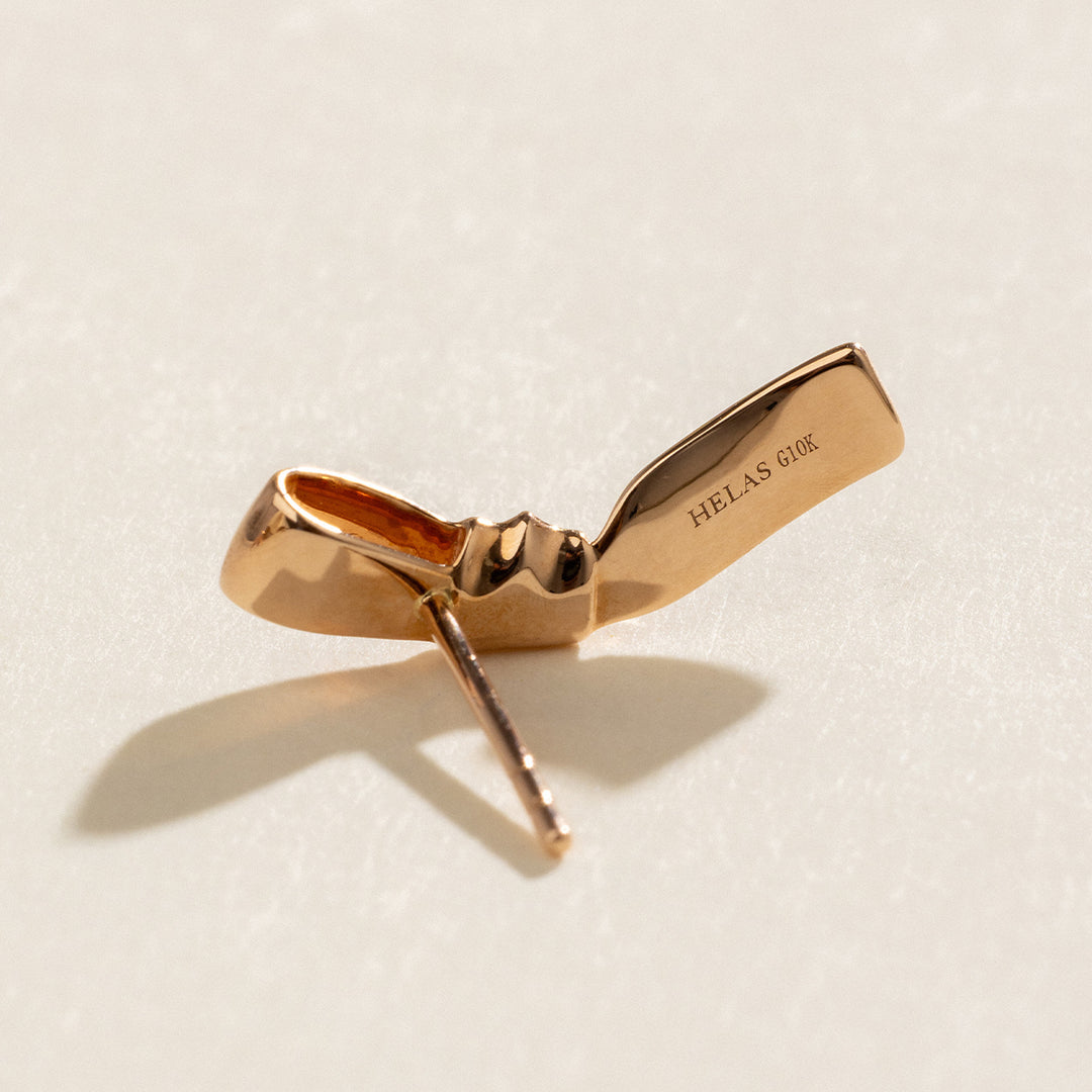 10K Rose Gold Ribbon Design Stud Earrings