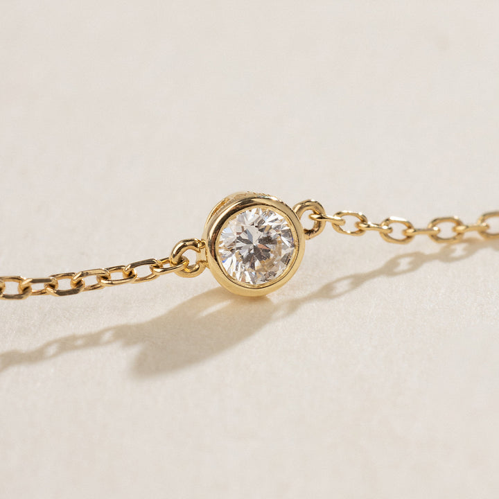 Freshwater Pearl 14K Yellow Gold Diamond Minimalist Design Bracelet