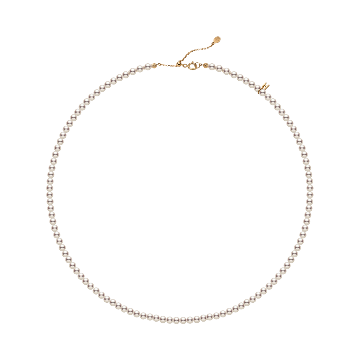 GUILD Certificate Noble Aurora Freshwater Pearl 18K Gold H Mark Strand Necklace