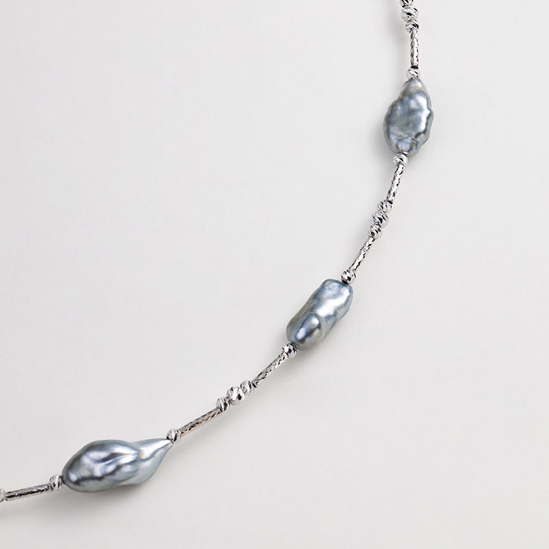 Keshi Pearl 18K Gold Dazzling Starry Necklace