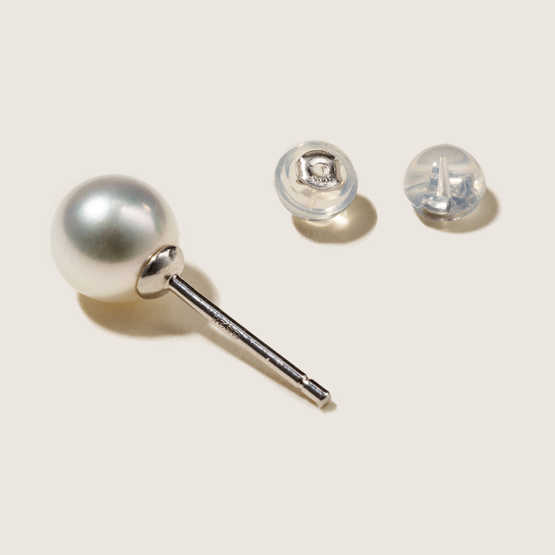 Freshwater Pearl 925 Sterling Silver Classic Studs Earrings