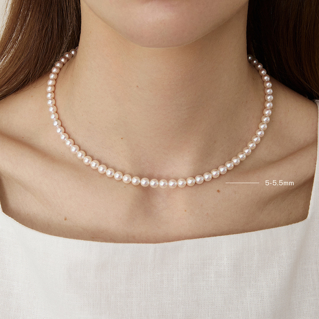 GUILD Certificate Noble Aurora Freshwater Pearl 18K Gold H Mark Strand Necklace