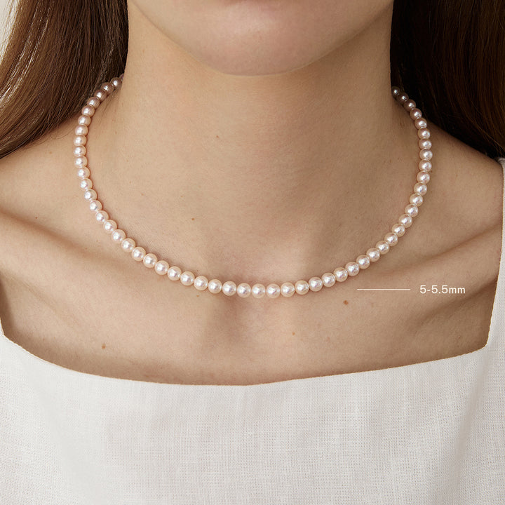 GUILD Certificate Noble Aurora Freshwater Pearl 18K Gold H Mark Strand Necklace