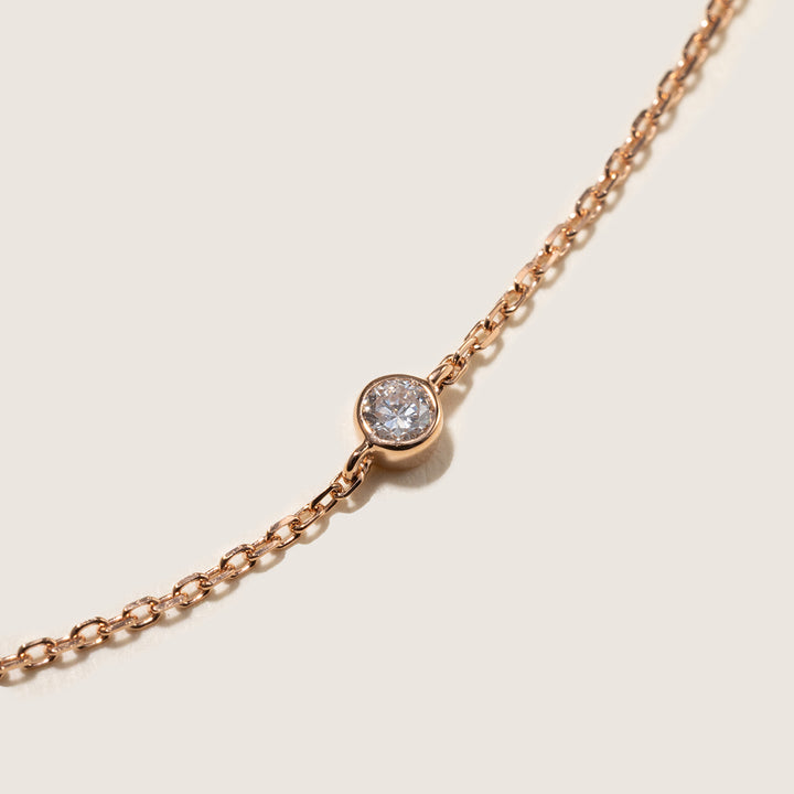 Red Agate 9K Rose Gold Lab-Grown Diamond Insect Necklace