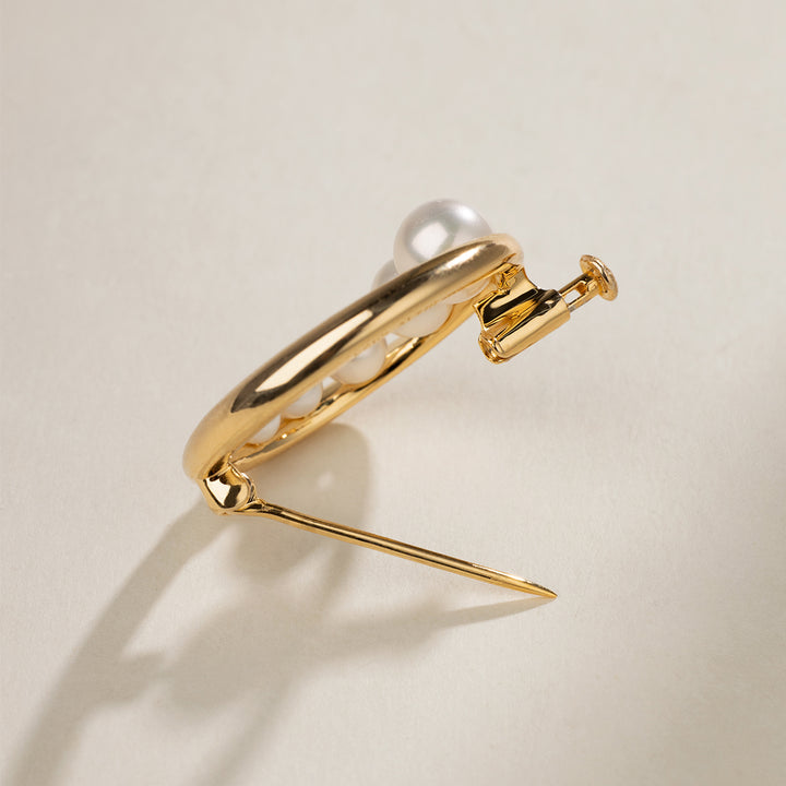 Freshwater Pearl 925 Sterling Silver Waltz Style Brooch