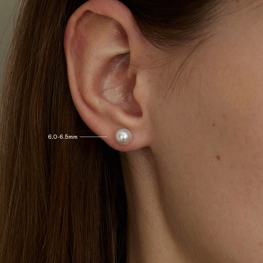 Freshwater Pearl 925 Sterling Silver Classic Studs Earrings