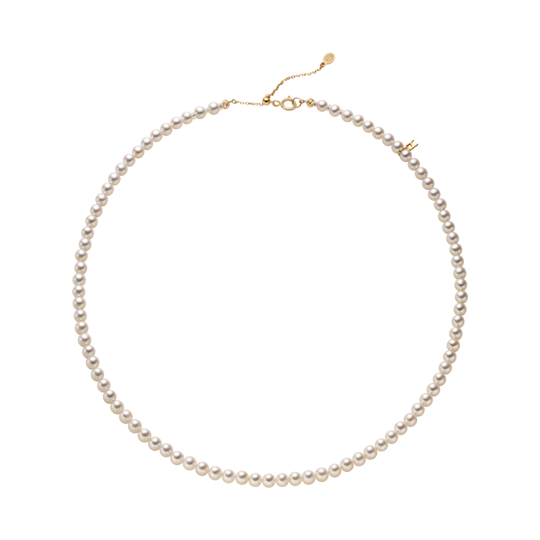 GUILD Certificate Noble Aurora Freshwater Pearl 18K Gold H Mark Strand Necklace